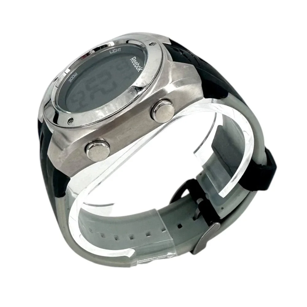 Vintage Reebok Digital Sport Watch Men's 41mm Black Gray 100M Chronograph Alarm